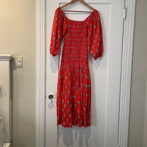 Rhode Harper Smocked Dress XS